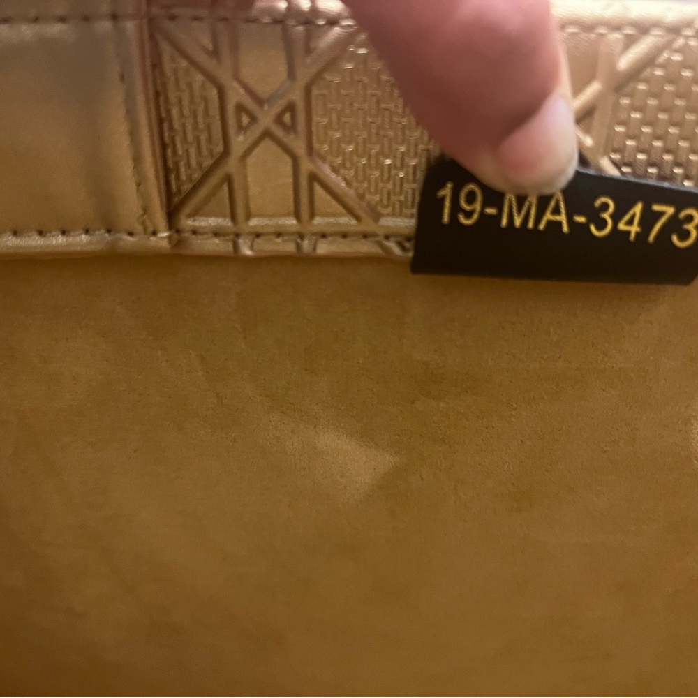 Rare Authentic Christian Dior Book Tote Big Size Handbag Golden Canvas - Picture 8 of 12